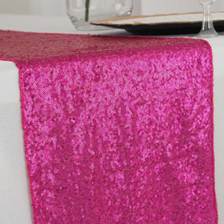 Fuchsia Premium Sequin Table Runner - Add Elegance to Your Table