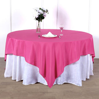 Unleash Your Creativity with the Fuchsia Square Polyester Table Overlay
