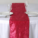 12"x108" Fuchsia Taffeta With Satin Embroidery Table Runner