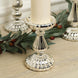 Set of 3 | Mercury Silver Glass Pillar Candle Holder Stands, Votive Candle Centerpieces