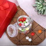 12 Pack | 4oz Clear Glass Hexagon Party Favor Candy Jars With Flip Lids