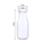 12 Pack | 11oz Clear Glass Party Favor Milk Bottle Jars With Screw On Lids