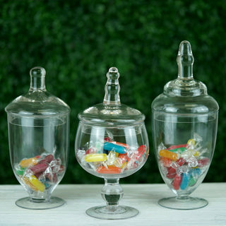 Clear Glass Apothecary Party Favor Candy Jars - Elegant and Versatile