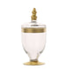 Set of 3 | Gold Trim Clear Glass Apothecary Party Favor Candy Jars With Snap On Lids