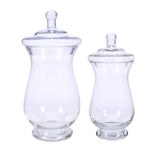 Set of 2 | Clear Glass Apothecary Buffet Party Favor Candy Jars With Snap On Lids#whtbkgd