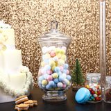 Set of 2 | Clear Glass Apothecary Buffet Party Favor Candy Jars With Snap On Lids