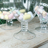 Set of 3 | Clear Glass Pedestal Apothecary Party Favor Candy Jars With Snap On Lids