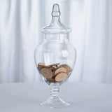 Set of 3 | Clear Glass Pedestal Apothecary Party Favor Candy Jars With Snap On Lids