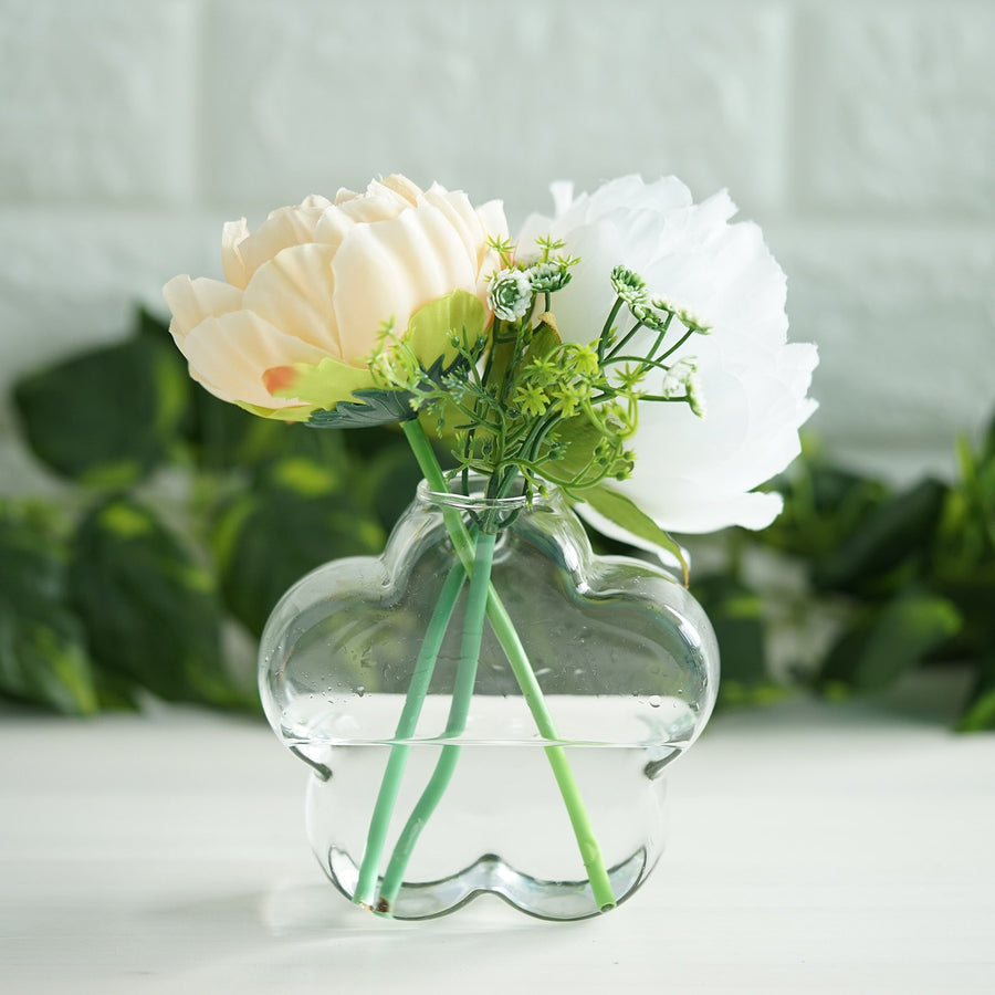 3 Pack | Flower Shaped Glass Wall Vase | Indoor Wall Mounted Planters | Hanging Terrariums