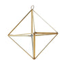 9inch Diamond Prism Hanging Gold Metal Geometric Glass Terrarium, Multipurpose Air Plants Holder #whtbkgd