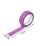 5 Pack | 5 Yards Hot Pink Washi Glitter Tape | Self Adhesive Craft Decorative Tape