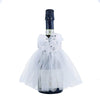 8inch White Bridal Wedding Dress Wine Bottle Koozie, Bottle Cover Sleeve#whtbkgd