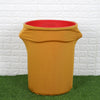 41-50 Gallons Gold Stretch Spandex Round Trash Bin Container Cover
