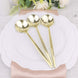 Glossy Gold Heavy Duty Plastic Silverware Spoons Cutlery, Premium Disposable Sleek Flatware