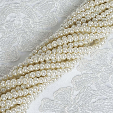 10 Pack 8mm Glossy Ivory Faux Mother of Pearls Craft String Beads