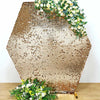 Gold Big Payette Sparkle Sequin Hexagon Wedding Arch Cover, Shiny Shimmer Backdrop Stand Cover