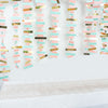 Gold, Blush & Turquoise Confetti-Like Paper Party Garland Streamer, Hanging Backdrop Decoration