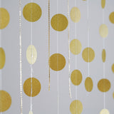 3 Pack | 7.5ft Gold Circle Dot Party Paper Garland Banner, Hanging Backdrop Streamer