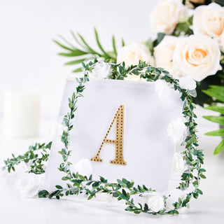 Add a Touch of Glamour with 4" Gold Decorative Rhinestone Alphabet Letter Stickers