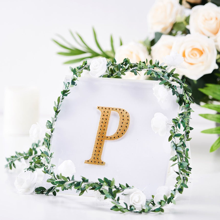 4inch Gold Decorative Rhinestone Alphabet Letter Stickers DIY Crafts - P