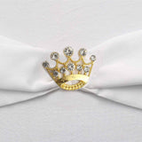 2inch Gold Diamond Metal Crown Sash Bow Pin