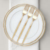 24 Pack | Gold Glittered Disposable Forks, Plastic Silverware, Cutlery]
