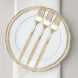 24 Pack | Gold Glittered Disposable Forks, Plastic Silverware, Cutlery]