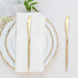 24 Pack | Gold Glittered Disposable Knives, Plastic Silverware Cutlery]