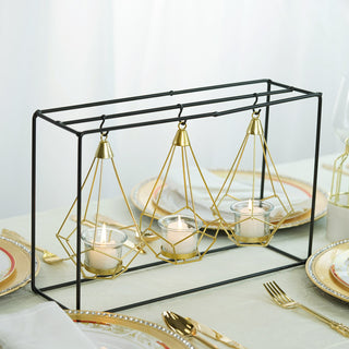 Add Elegance to Your Space with Gold Hanging Geometric Tealight Candle Holders