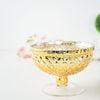8inch Gold Mercury Glass Compote Vase, Pedestal Bowl Centerpiece