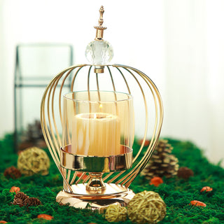 Elegant Gold Metal Cage Candle Holder for Stunning Event Decor