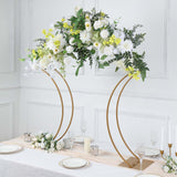 38inch Gold Metal Floral Arch Frame Table Display Stand With Curvy Design, Large Table Centerpiece