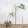 7ft Gold Metal Knife Top Floral Frame Wedding Arbor Stand, Chiara Backdrop Display Arch