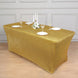 6ft Gold Metallic Shimmer Tinsel Spandex Table Cover, Rectangular Fitted Tablecloth