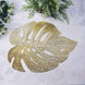 6 Pack | 18inch Gold Monstera Leaf Vinyl Placemats, Non-Slip Dining Table Mats