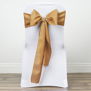 Add Elegance to Your Event with Gold Polyester Chair Sashes