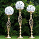 2 Pack | 26inch Gold Reversible Pillar Candle Holder Set Flower Ball Pedestal Stand
