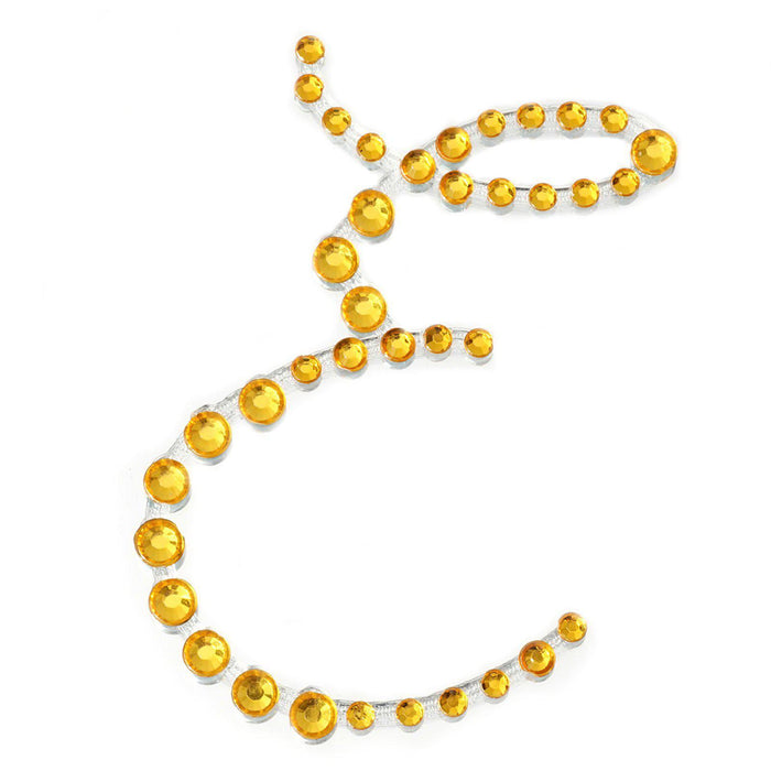 1.5inch Gold Rhinestone Monogram Letter Jewel Sticker Self Adhesive DIY Diamond Decor - E#whtbkgd
