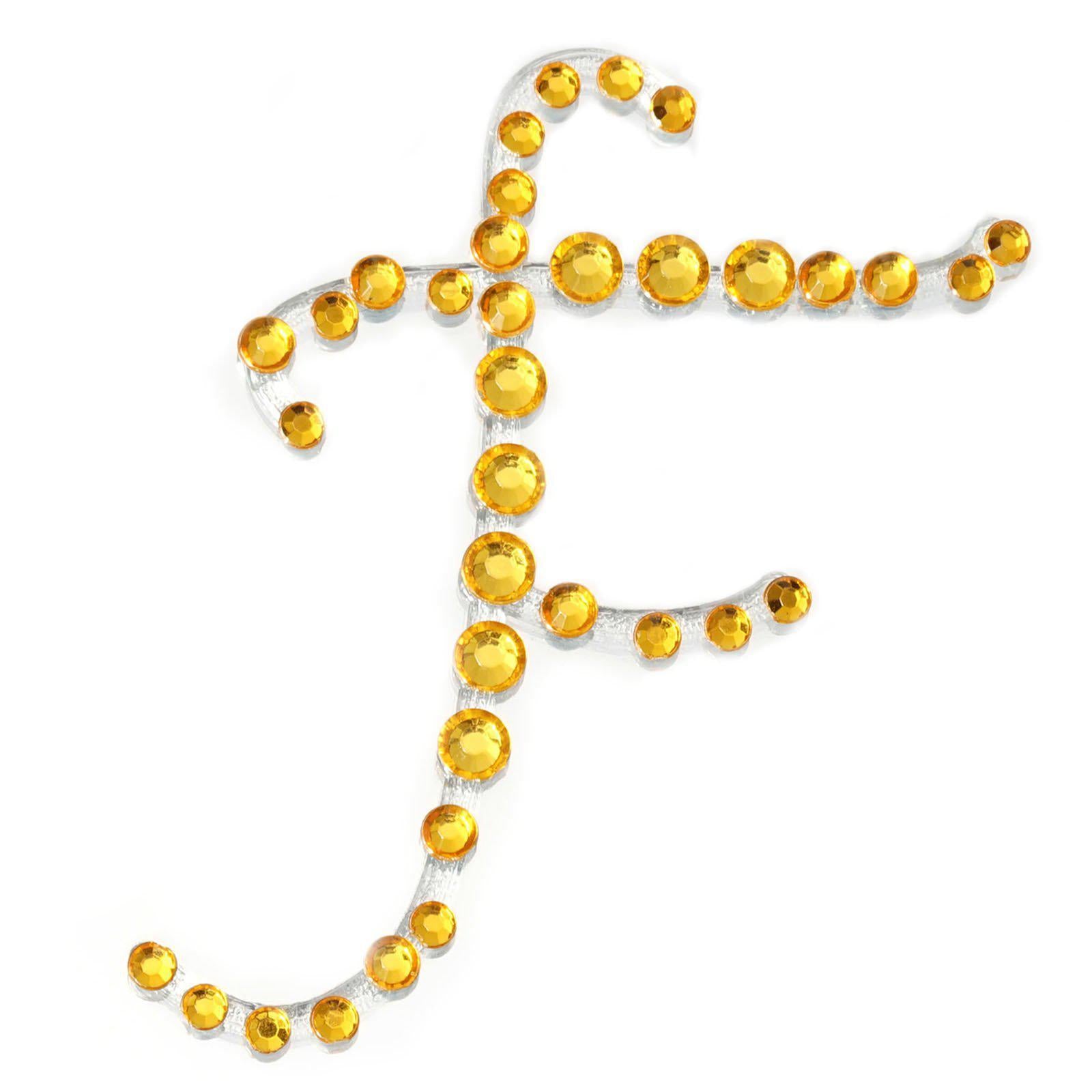 6 in Letter Gold Self-Adhesive Rhinestones Gems Sticker