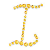 1.5inch Gold Rhinestone Monogram Letter Jewel Sticker Self Adhesive DIY Diamond Decor - I#whtbkgd