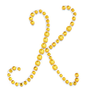 Shimmering Gold Rhinestone Monogram Letter Jewel Sticker
