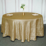 120inch Gold Accordion Crinkle Taffeta Round Tablecloth