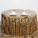 120" Big Payette Gold Sequin Round Tablecloth Premium Collection