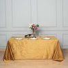 90x132inch Gold Seamless Premium Velvet Rectangle Tablecloth, Reusable Linen