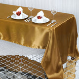 60x126 inches Gold Satin Rectangular Tablecloth