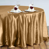 108inch Gold Satin Round Tablecloth