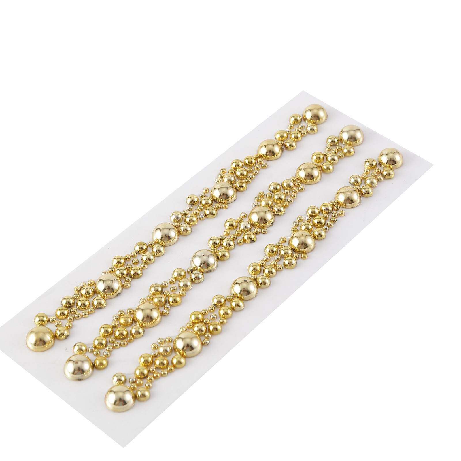 Description Picture 2 of itemGold Self Adhesive Pearl Rhinestone Stickers, DIY Craft Peel and Stick Gem Stickers