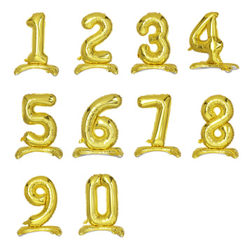 27" Gold Self Standing Helium/Air Mylar Foil Number Balloons