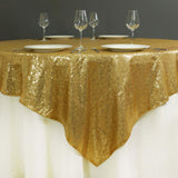 Add Glamour to Your Event with the Gold Sequin Sparkly Square Table Overlay
