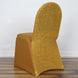 Gold Spandex Stretch Banquet Chair Cover, Fitted with Metallic Shimmer Tinsel Back